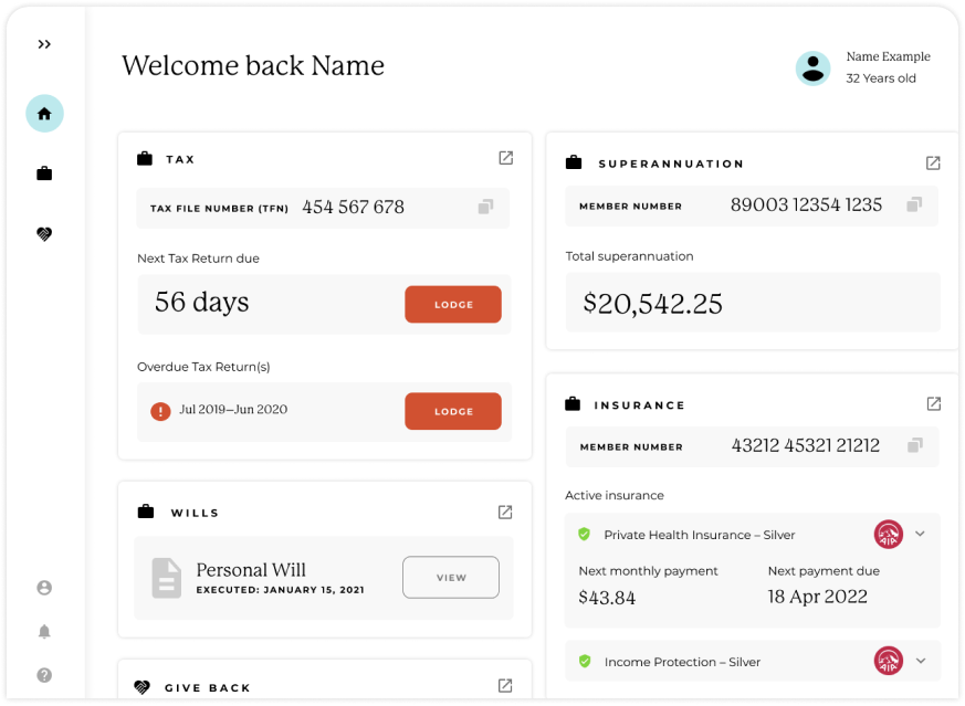 one click life dashboard