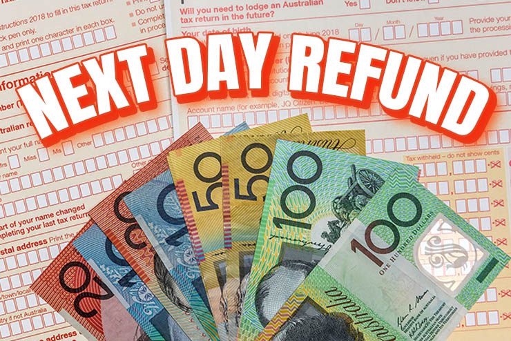 One Click Life next day refund. Individual form with aud banknotes